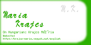maria krajcs business card